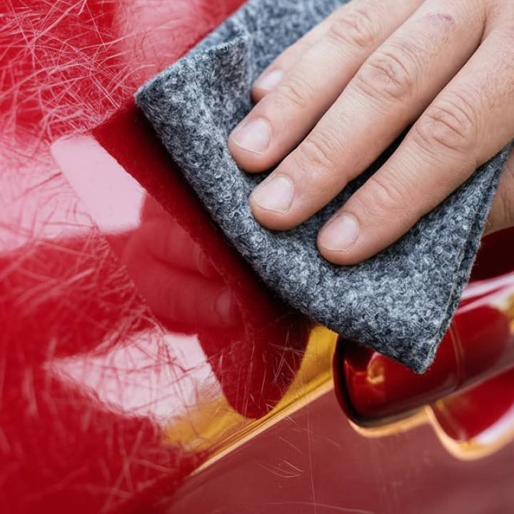 Scratch removed from car paint after using NanoPolix